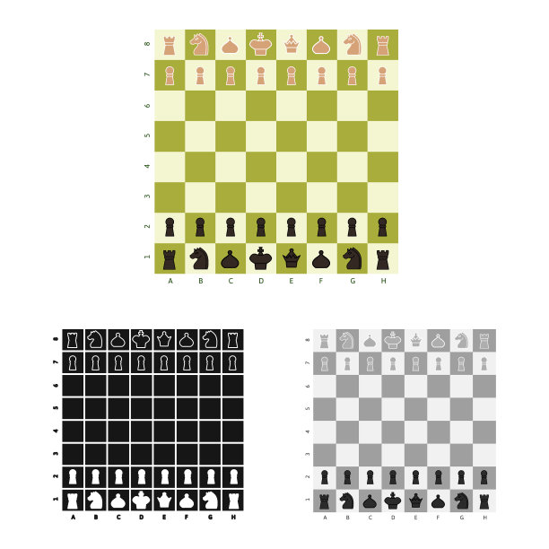 独立棋盘和棋盘标志套装图片下载