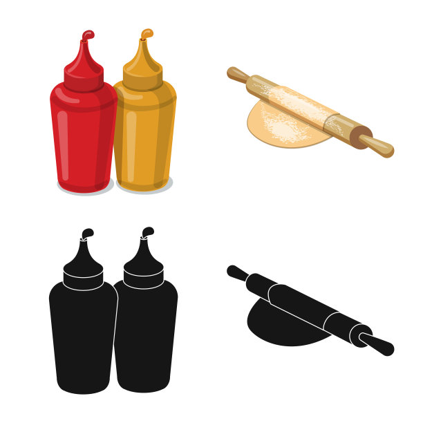 披萨和食品标志的设计图片下载