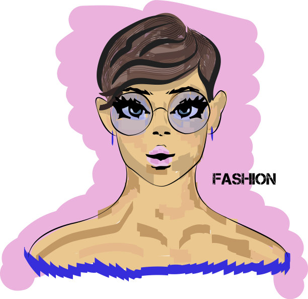 一个年轻美丽的时尚速写图片下载