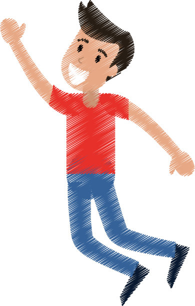 画人庆祝幸福图片下载