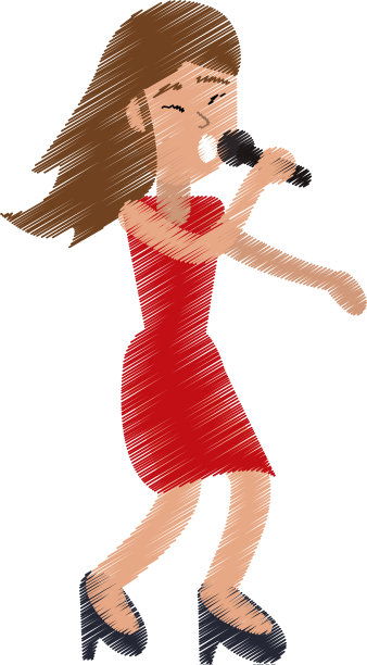 画滑稽的女孩舞幸福图片下载