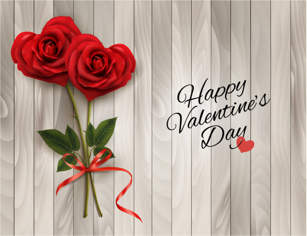 情人节的背景有两个红色的心型图片下载