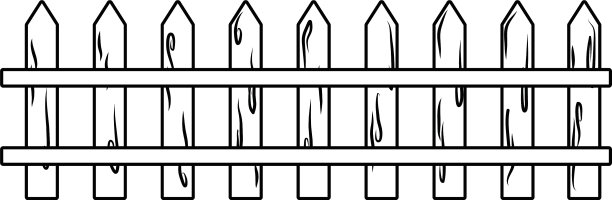 孤立木栅栏设计图片下载