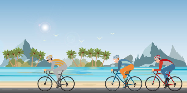 团体骑自行车的人在公路上骑自行车比赛图片下载