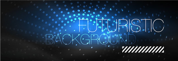 发光的霓虹灯圆线点圆线设计图片下载