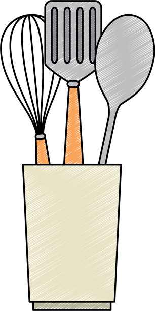 将餐具放在杯子里图片下载