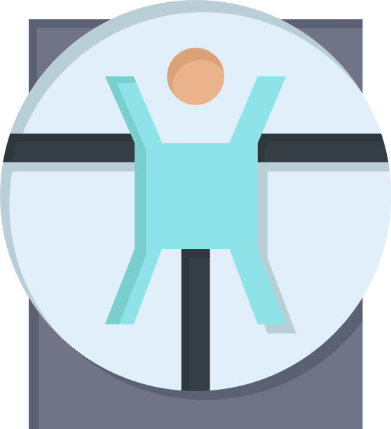 维特鲁威人的医疗场景平面彩色图标图标图片下载