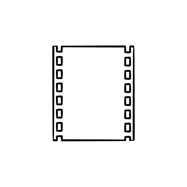 电影带手绘轮廓涂鸦图标图片下载