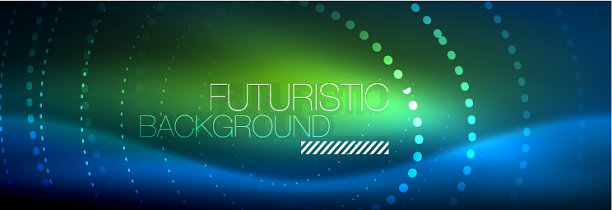 发光的霓虹灯圆线点圆线设计图片下载