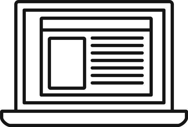 虚拟电脑学习图标轮廓风格图片下载