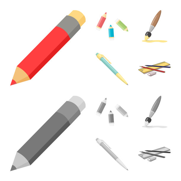 铅笔和锐化标志图片下载