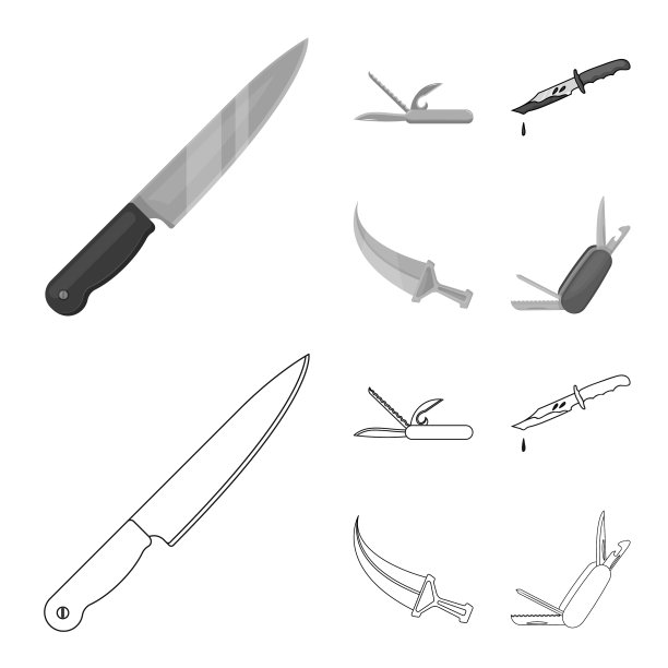 孤立对象刀和切割标志收集图片下载