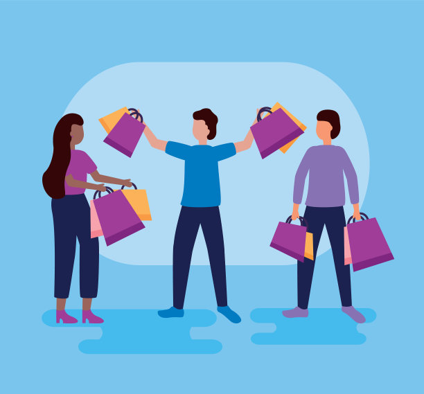 人们购物袋图片下载