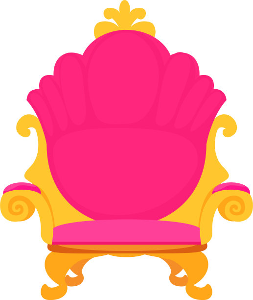 粉色公主王座图标卡通风格图片下载