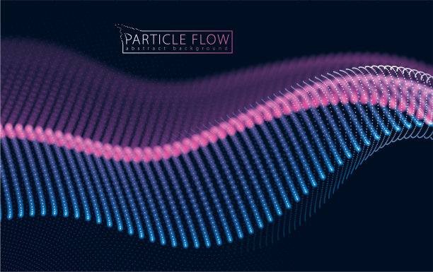 流动的粒子在黑色模糊的波图片下载