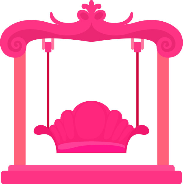 粉色秋千图标卡通风格图片下载