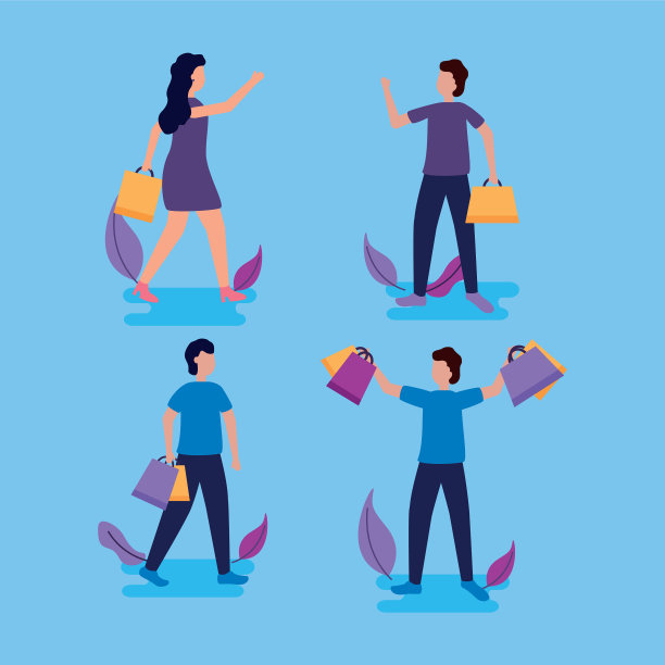 人们购物袋图片下载