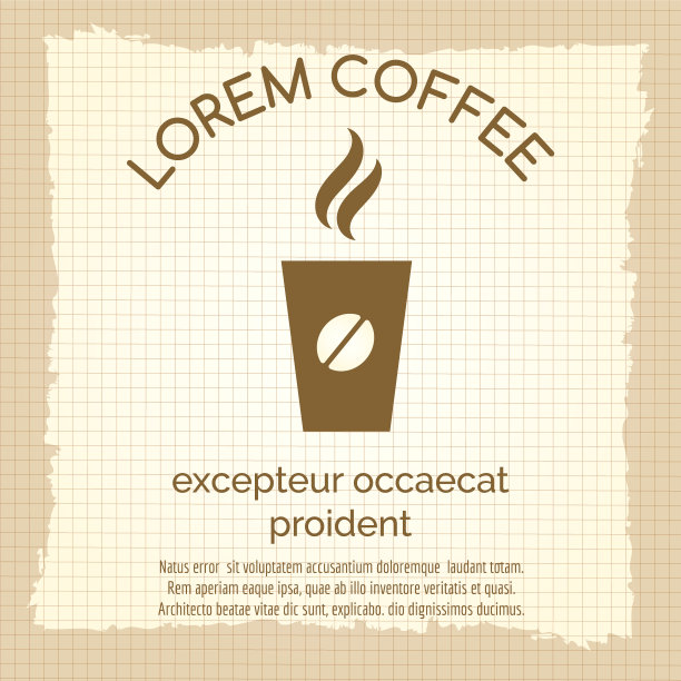 带外卖咖啡的复古海报图片下载