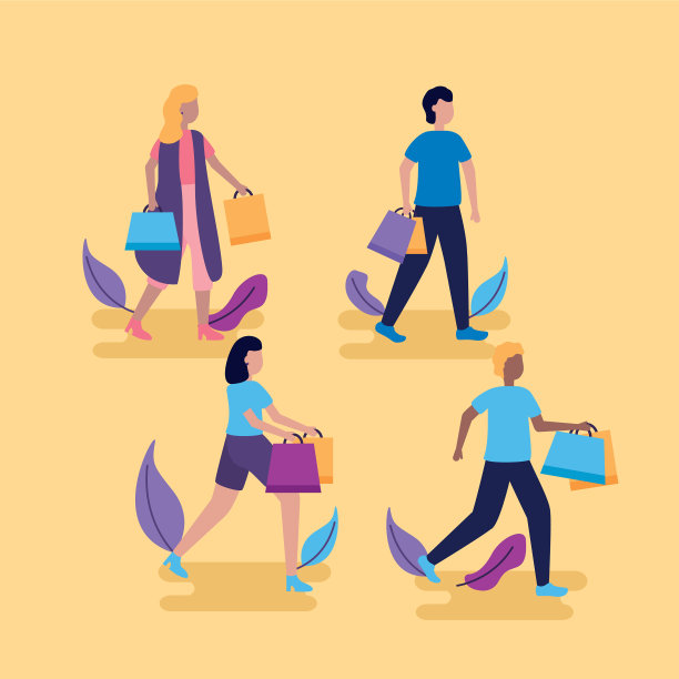 人们购物袋图片下载