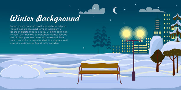 冬季背景公园景观圣诞夜图片下载