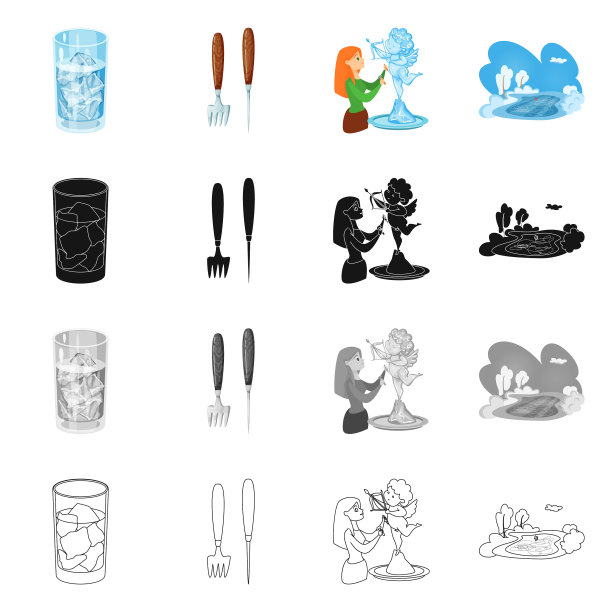 设计的纹理和冻结的符号集图片下载