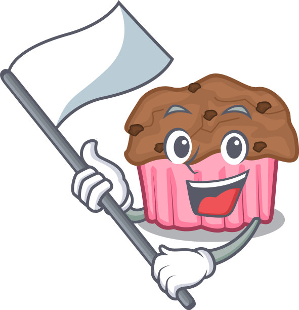 吉祥物盘子上有国旗巧克力松饼图片下载