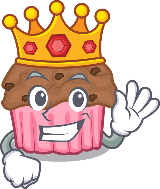 吉祥物盘子上的国王巧克力松饼图片下载