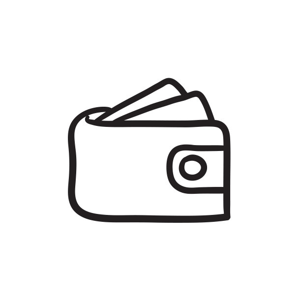 钱包和钱素描图标图片下载