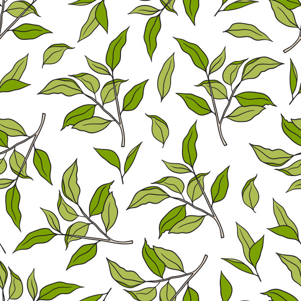 有叶子的无缝图案图片下载