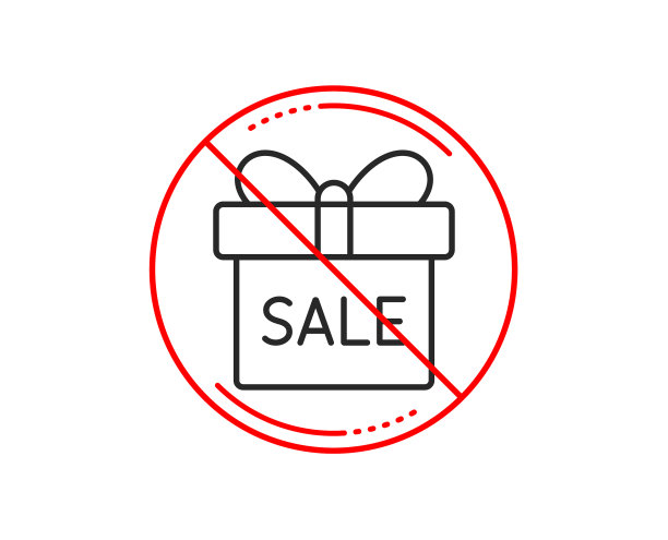 礼盒线图标呈现标志图片下载