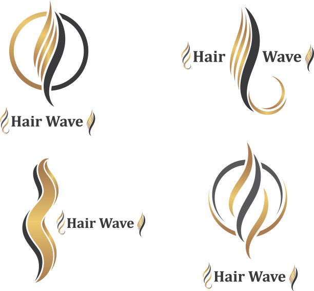 发型波浪图标设计符号发型和图片下载