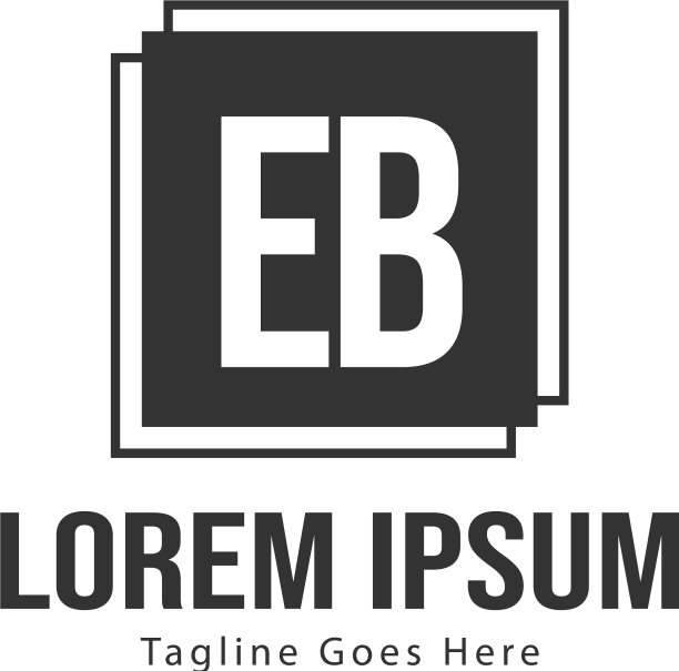 EB字母现代框架logo模板图片下载