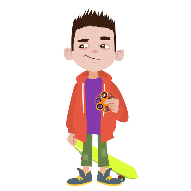 少年与旋转玩具图片下载