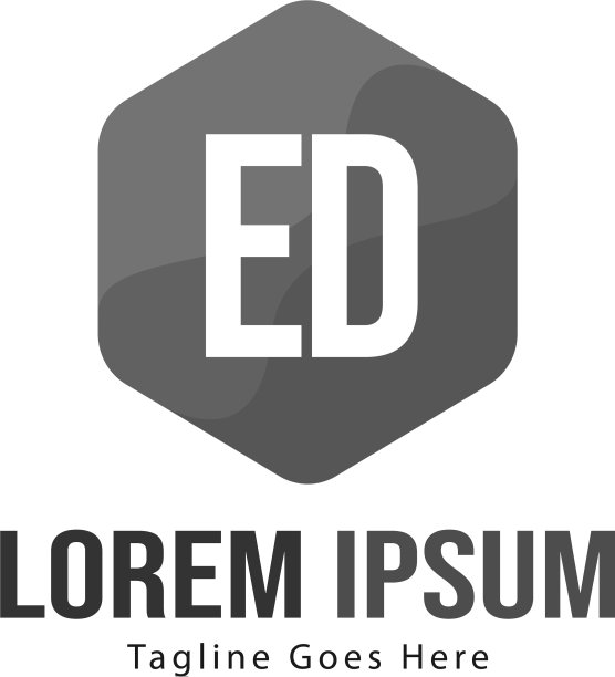 ED字母现代框架标志模板图片下载