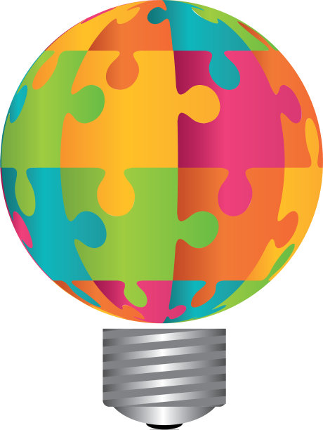 灯泡和拼图图片下载