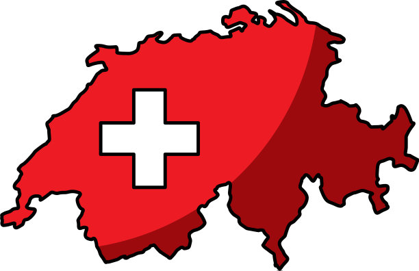 瑞士地图孤立图标图片下载