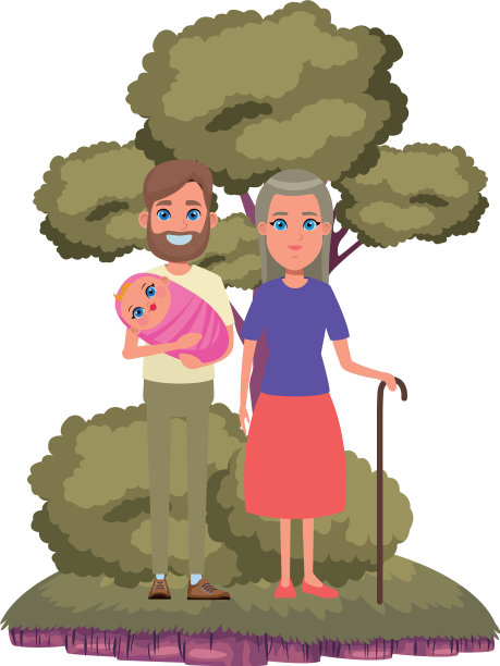 家庭头像卡通人物肖像图片下载