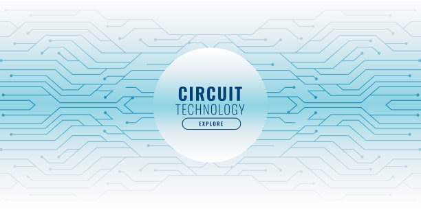 白色背景与线路技术图片下载