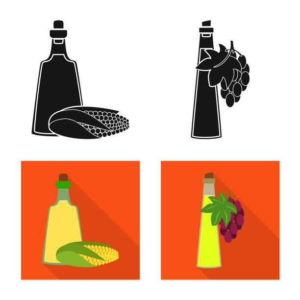 设计健康蔬菜标志套装图片下载