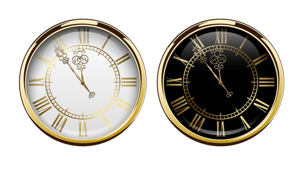 复古豪华金色挂钟与罗马图片下载