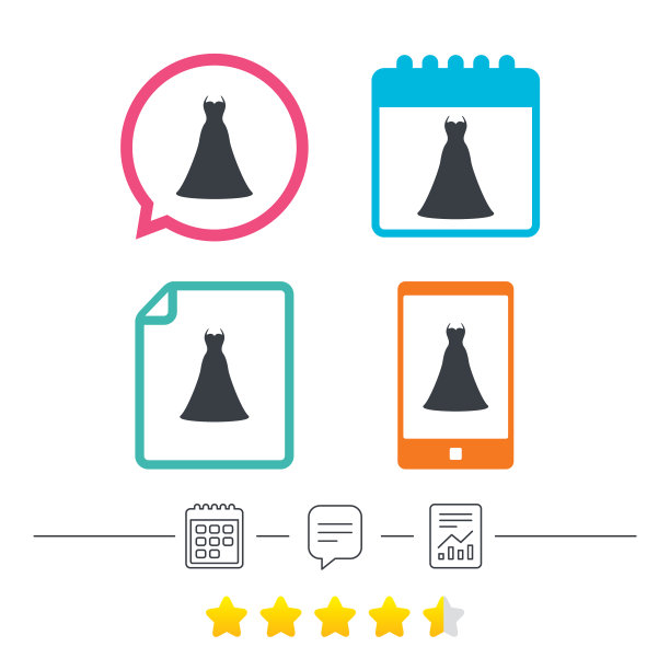 婚纱标志图标优雅的新娘象征图片下载