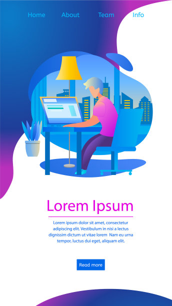 学者在互联网横幅上看课图片下载