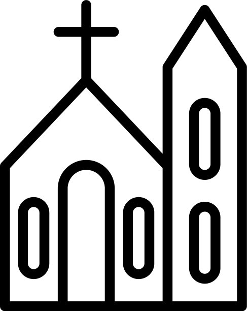 教堂图标轮廓风格图片下载