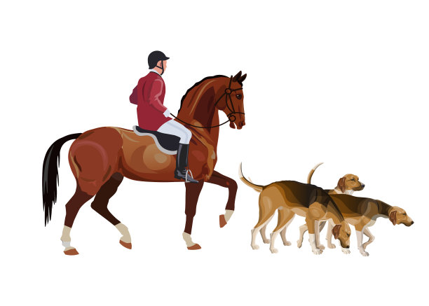 狩猎主人和猎犬图片下载