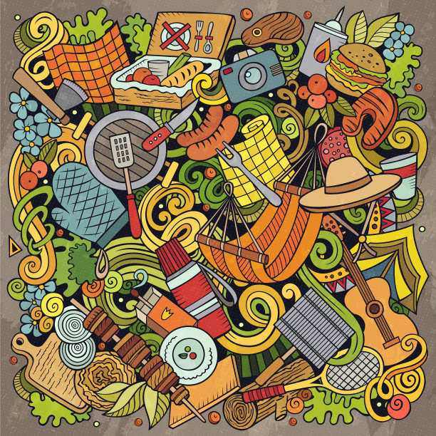 野餐手绘涂鸦烧烤图片下载