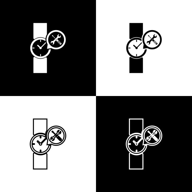 用螺丝刀和扳手图标设置腕表图片下载