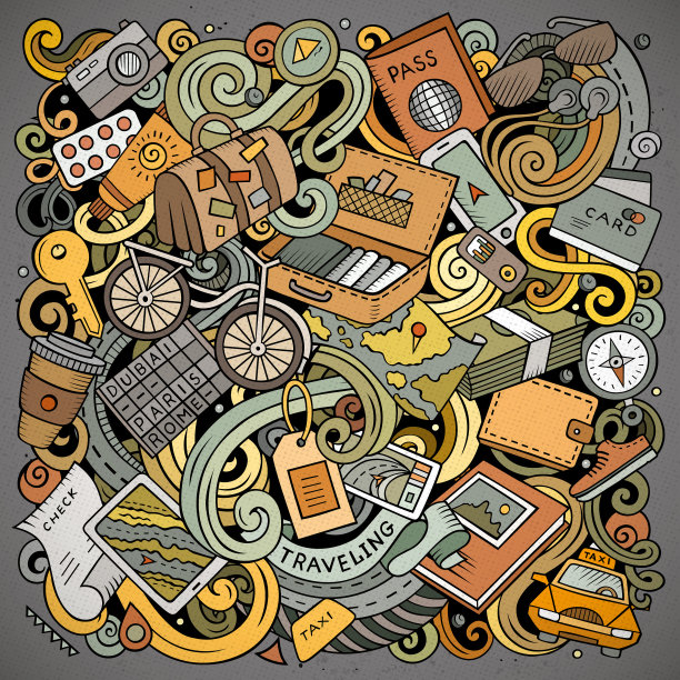 旅行手绘涂鸦图片下载