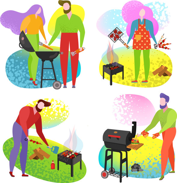 烧烤海报上的人做饭烤图片下载