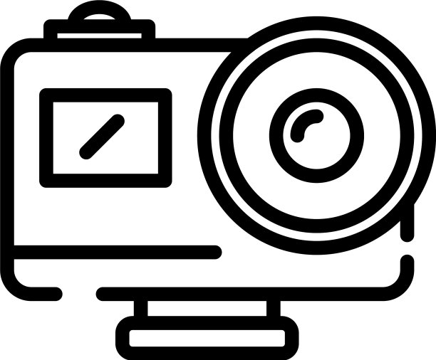 动作相机与镜头图标轮廓风格图片下载