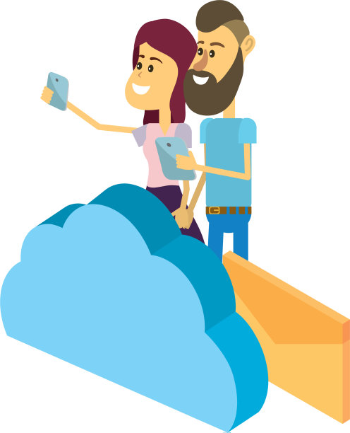 夫妇和电子邮件技术等距图片下载